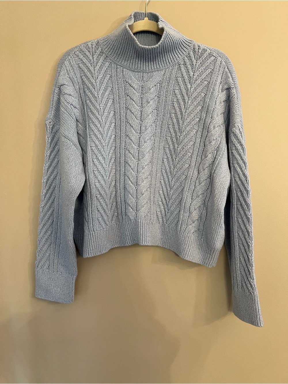 NWT Barbour Beatrix Cable Knit Sweater Jumper Blue Sky US 8